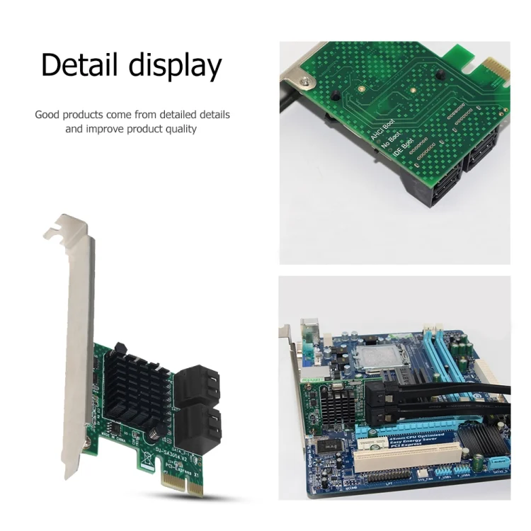 SYA0017548_3.webp PCI Express 4 Port PCI-E X1/X4/X8/X16 Converter PCIE to SATA Expansion Adapter - Image 4