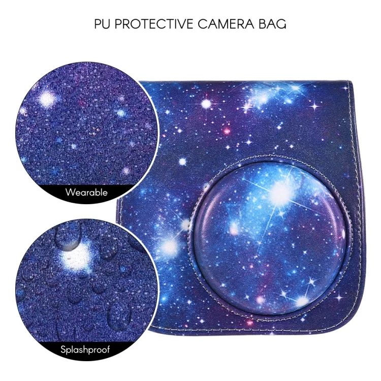 SYA001810_2.webp Universe Pattern Full Body Camera PU Leather Case Bag with Strap for FUJIFILM instax mini 9 / mini 8+ / mini 8 - Image 3