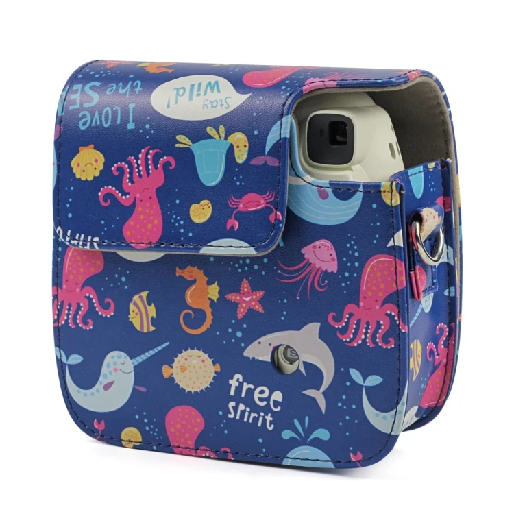 SYA001818_3.webp Ocean World Pattern Full Body Camera PU Leather Case Bag with Strap for FUJIFILM instax mini 9 / mini 8+ / mini 8 - Image 4