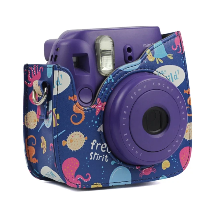 SYA001818_6.webp Ocean World Pattern Full Body Camera PU Leather Case Bag with Strap for FUJIFILM instax mini 9 / mini 8+ / mini 8 - Image 7