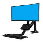 NORTH BAYOU NB35 Ergonomic 19-27 Inch Monitor Holder with Foldable Keyboard Tray Full Motion Sit-Stand Workstation - Image 2