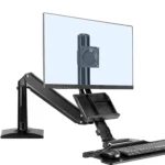 NORTH BAYOU NB35 Ergonomic 19-27 Inch Monitor Holder with Foldable Keyboard Tray Full Motion Sit-Stand Workstation - Image 3