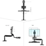 NORTH BAYOU NB35 Ergonomic 19-27 Inch Monitor Holder with Foldable Keyboard Tray Full Motion Sit-Stand Workstation - Image 5