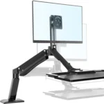 NORTH BAYOU NB40 Ergonomic Height Adjust Computer Stand Workstation 22-32 Inch Monitor Mount Bracket with Keyboard Plate Desk Stand - Image 2