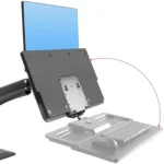 NORTH BAYOU NB40 Ergonomic Height Adjust Computer Stand Workstation 22-32 Inch Monitor Mount Bracket with Keyboard Plate Desk Stand - Image 4