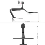 NORTH BAYOU NB40 Ergonomic Height Adjust Computer Stand Workstation 22-32 Inch Monitor Mount Bracket with Keyboard Plate Desk Stand - Image 6