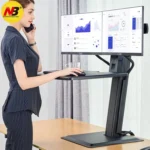 NORTH BAYOU NB S100 Computer Stand 22-27 inch Dual Monitor Mount with Keyboard Plate - Image 4