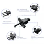 A190+X158 Car Phone Holder Air Vent Mini Hook Mount Phone Holder - Image 3