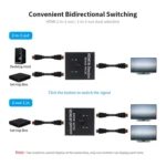 JSM 2 to 1 / 1 to 2 HDMI 1080P Two-Way Smart Switch Spliter - Image 5