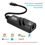 JSM 1000 Mbps USB-C / Type-C to RJ45 Ethernet Adapter Network Cable - Image 2