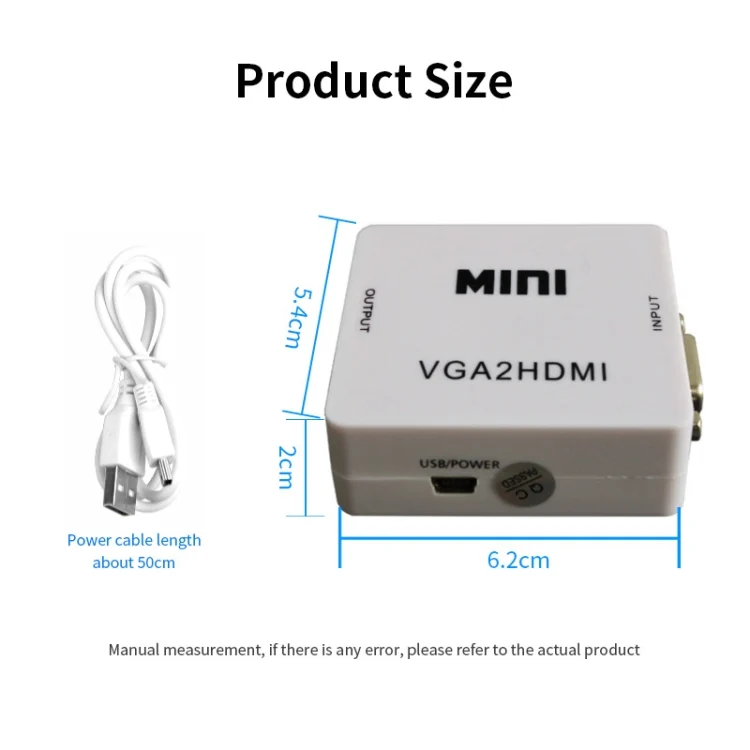 SYA0019600_4.webp JSM Mini Size HD 1080P VGA to HDMI Scaler Box Audio Video Digital Converter Adapter - Image 5