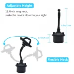 C009 Adjustable Car Cup Holder 360 Degree Universal Car Mount - Image 3