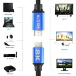 HD08 8K Ultra Clear HDMI 2.1 TV Computer Projection Set-top Box HDMI Cable 5M - Image 4