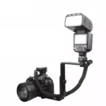 NST-6494 Aluminum Alloy 1/4 inch Hot Shoe Adapter Camera Double L shape Camera Flash Bracket - Image 4