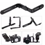 NST-6494 Aluminum Alloy 1/4 inch Hot Shoe Adapter Camera Double L shape Camera Flash Bracket - Image 5