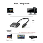 JUNSUNMAY 1080P HDMI to HDMI + VGA Converter Screen Splitter Adapter - Image 3