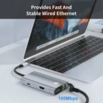 JUNSUNMAY 7 in 1 Type-C to 4K HDMI / VGA / Ethernet Docking Station Adapter USB-C Hub - Image 7