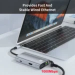 JUNSUNMAY 7 in 1 Type-C to 4K HDMI / VGA / 1000M Ethernet Docking Station Adapter USB C Hub - Image 6