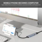 JUNSUNMAY 6 in 1 Type-C to 4K HDMI Docking Station Adapter USB-C Hub SD/TF Card Reader - Image 4