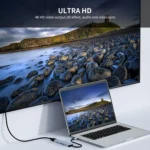 JUNSUNMAY 6 in 1 Type-C to 4K HDMI Docking Station Adapter USB-C PD Quick Charge Hub SD/TF Card Reader - Image 3