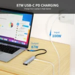 JUNSUNMAY 6 in 1 Type-C to 4K HDMI Docking Station Adapter USB-C PD Quick Charge Hub SD/TF Card Reader - Image 6