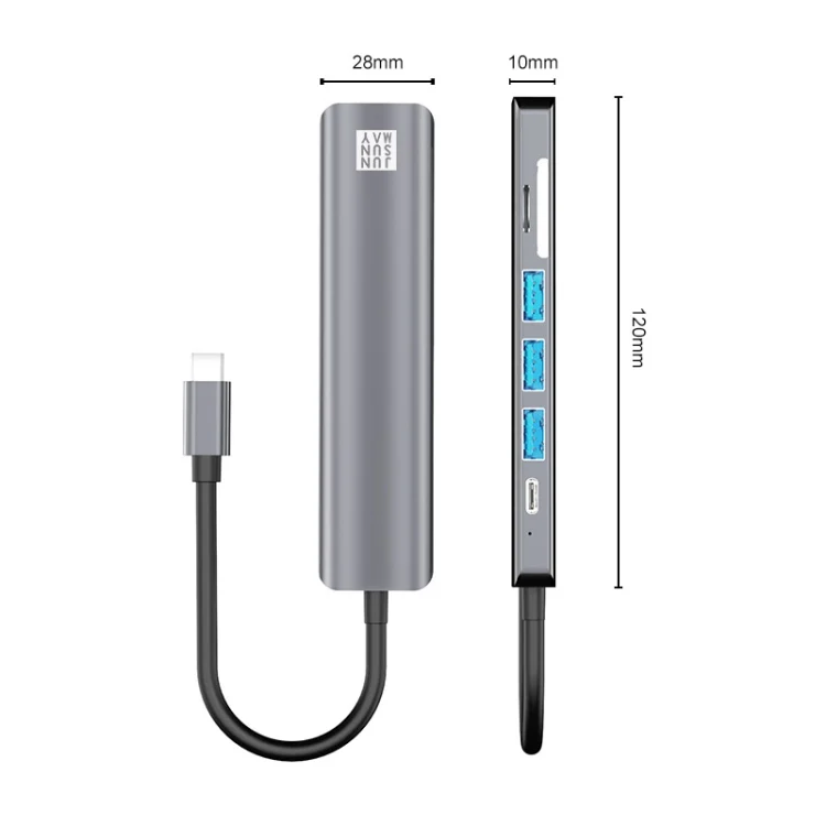 SYA0020426_1.webp JUNSUNMAY 7 in 1 Type-C to 4K HDMI Docking Station Adapter PD Quick Charge Hub SD/TF Card Reader - Image 2