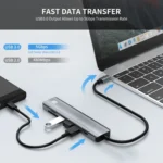 JUNSUNMAY 7 in 1 Type-C to 4K HDMI Docking Station Adapter PD Quick Charge Hub SD/TF Card Reader - Image 5