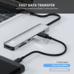JUNSUNMAY 7 in 1 Type-C to 4K HDMI Docking Station Adapter PD Quick Charge Hub SD/TF Card Reader - Image 5
