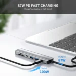 JUNSUNMAY 7 in 1 Type-C to 4K HDMI Docking Station Adapter PD Quick Charge Hub SD/TF Card Reader - Image 6