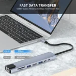 JUNSUNMAY 8 in 1 Type-C to 4K HDMI / Ethernet Docking Station Adapter PD Quick Charge Hub SD/TF Card Reader - Image 4