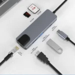 JUNSUNMAY 6 in 1 Type-C to 4K HDMI / Ethernet Docking Station Adapter PD Quick Charge Hub SD/TF Card Reader - Image 2