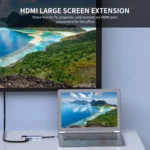 JUNSUNMAY 6 in 1 Type-C to 4K HDMI / Ethernet Docking Station Adapter PD Quick Charge Hub SD/TF Card Reader - Image 3