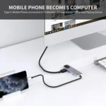 JUNSUNMAY 6 in 1 Type-C to 4K HDMI / Ethernet Docking Station Adapter PD Quick Charge Hub SD/TF Card Reader - Image 7