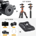 K&F CONCEPT KF31.023V3 360 Degree Rotating Panoramic Metal Tripod Ball Head with 1/4 Inch Quick Release Plate - Image 6