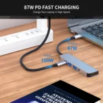 ENKAY Hat-Prince 5 in 1 Type-C Hub 4K HDMI Converter Docking Station 3.5mm Audio Jack Adapter - Image 4