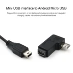 90 Degree Mini USB Female to Micro USB Male Adapter - Image 4