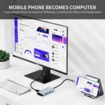 JUNSUNMAY 8 in 1 Type-C to 4K HDMI + VGA Docking Station Adapter PD Quick Charge Hub - Image 7