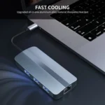 JUNSUNMAY 6 in 1 Type-C to 4K HDMI + 1000M RJ45 Ethernet Hub Docking Station Adapter - Image 8