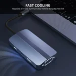 JUNSUNMAY 7 in 1 Type-C to 4K HDMI + VGA + 3.5mm Audio Docking Station Adapter PD Quick Charge Hub - Image 6