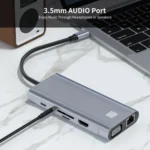JUNSUNMAY 11 in 1 Type-C to 4K HDMI + VGA +RJ45 Docking Station Adapter PD Quick Charge Hub - Image 2