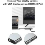 USB C HUB, USB C Adapter 11 in 1 Dongle with 4K HDMI, VGA, Type C PD, USB3.0, RJ45 Ethernet, SD/TF Card Reader, 3.5mm AUX, Docking Station Compatible with MacBook Pro/Air, Other Type C Laptops Devices - Image 4