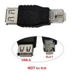 JUNSUNMAY USB Femal to Male RJ11 6P2C Adapter Converter - Image 2