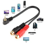 JUNSUNMAY 3.5mm Male Elbow to Dual RCA Stereo Audio Cable Adapter 20cm - Image 4