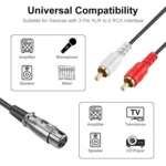 JUNSUNMAY 2 RCA Male to XLR Female Stereo Audio Cable - Image 5