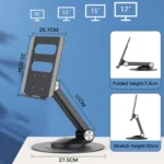 P4 360 Degrees Rotating Aluminum Metal Riser Tablet Laptop PC Stand Holder - Image 5