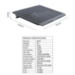 N191 USB Powered Portable Slim Silent Fan Laptop Cooling Pad with Stand - Image 6