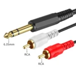 JUNSUNMAY 6.35mm Male TRS Stereo Plug to 2 RCA Phono Male Audio Cable Connector - Image 6