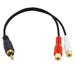 JUNSUNMAY RCA Male to 2 RCA Female Stereo Audio Adapter Connector, Length: 0.25m - Image 3