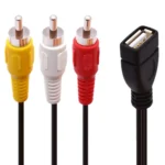 JUNSUNMAY USB Female to 3 x RCA Male Audio Video Splitter Cable - Image 2