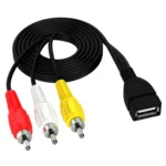 JUNSUNMAY USB Female to 3 x RCA Male Audio Video Splitter Cable - Image 3